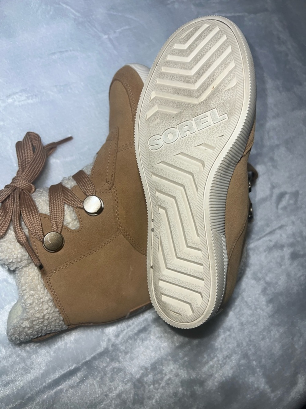 Sorel Tan Lace-Up Shearling Boots - Picture 6 of 6